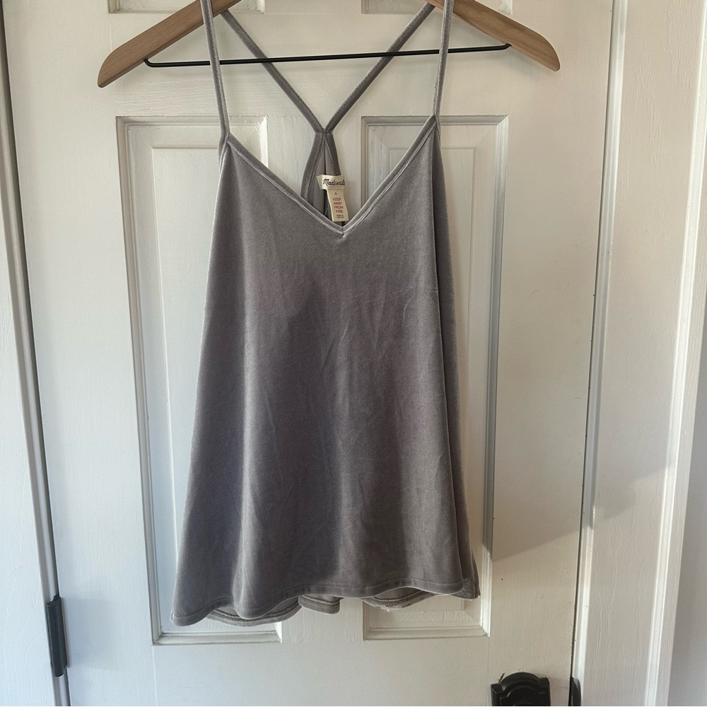 Madewell Slate Silver Velvet Women's Camisole Top